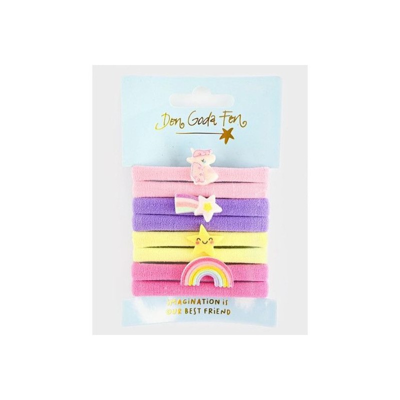 Elastiques cheveux arc-en-ciel - Set de 8