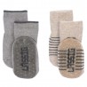 Chaussettes antidérapantes - Gris/Beige T15-18 (Lot de 2)