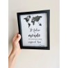 Cadre bois noir "Le futur du monde"