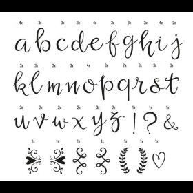 Set de 85 lettres script...
