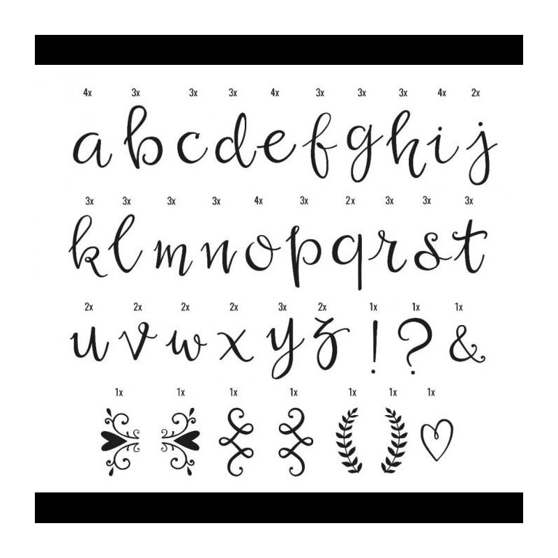 Set de 85 lettres script pour Lightbox