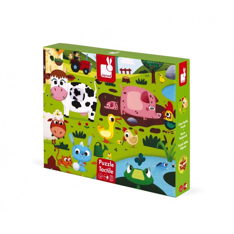 Puzzle géant tactile 20 pièces - Les animaux de la ferme
