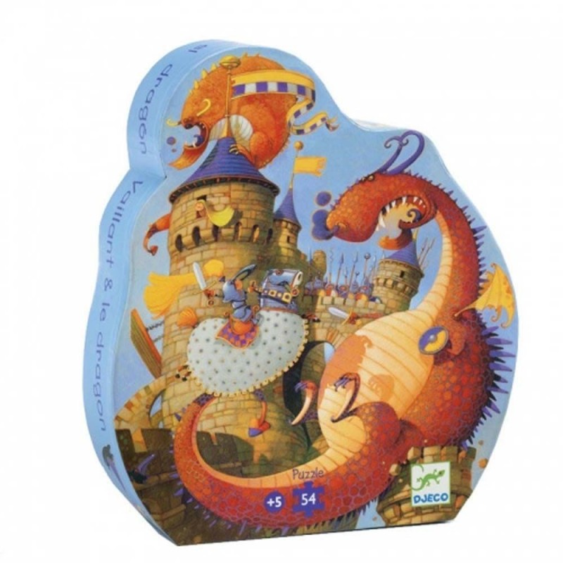 Puzzle silhouette - Vaillant & le dragon 54 pcs