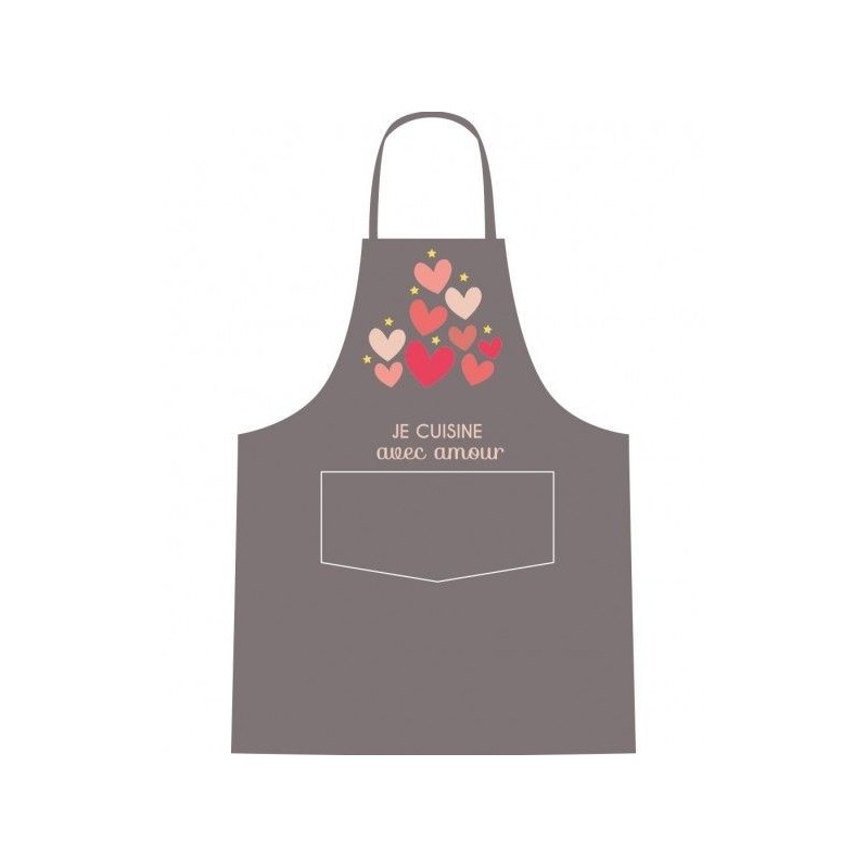 Tablier Adulte (+ poche) C&Cie Je cuisine avec amour Tablier Adulte (+ poche) C&Cie Je cuisine avec amour