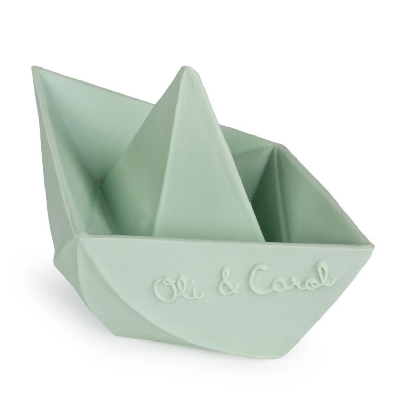 Jouet de bain Oli&Carol - Bateau origami menthe