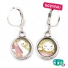 Boucles d'oreille pendantes Les Minis - Cygne / Lune