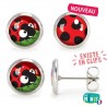 Boucles d'oreille tiges Les Minis - Coccinelle / Pois