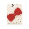 Barrette grand noeud - Double gaze rouge brique