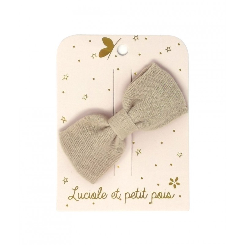 Barrette grand noeud double - Beige Barrette grand noeud double - Beige