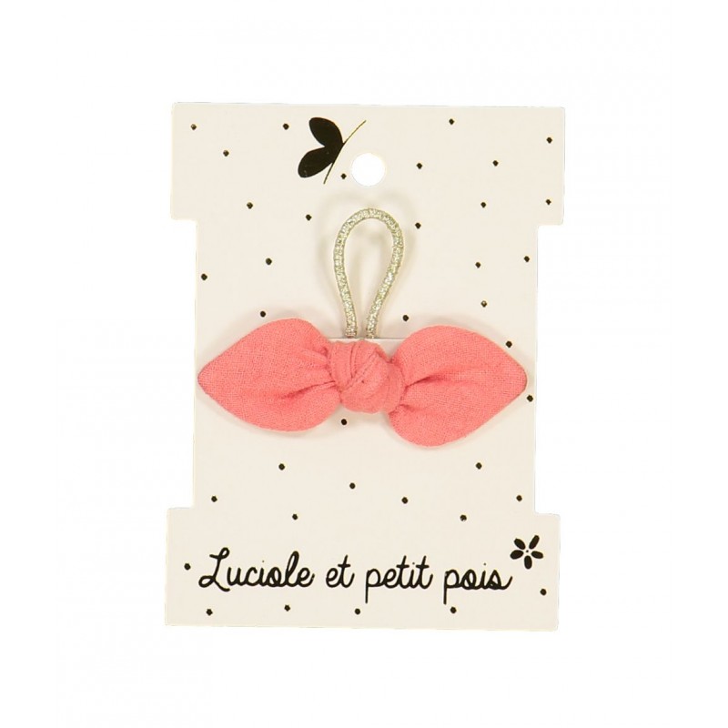 Élastique mini noeud lapin - Corail Élastique mini noeud lapin - Corail