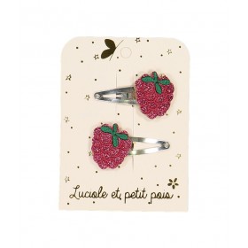 Barrettes Framboises (paire)