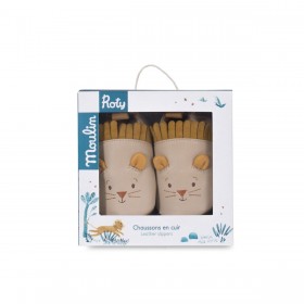 Chaussons en cuir lion...
