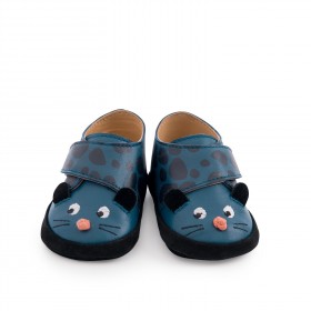 Chaussons en cuir panthère...