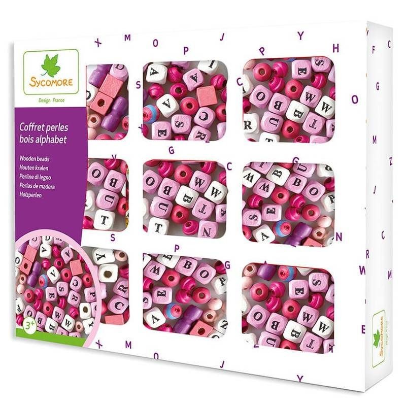 Coffret de perles en bois Alphabet