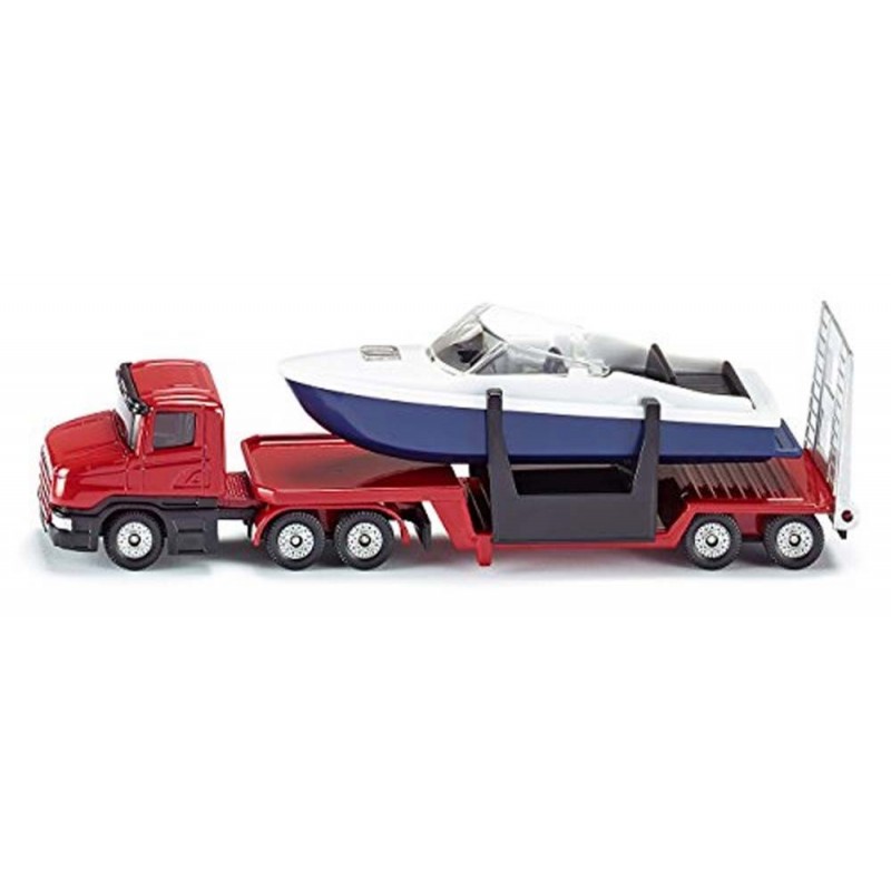 Camion surbaissé avec bateau Camion surbaissé avec bateau