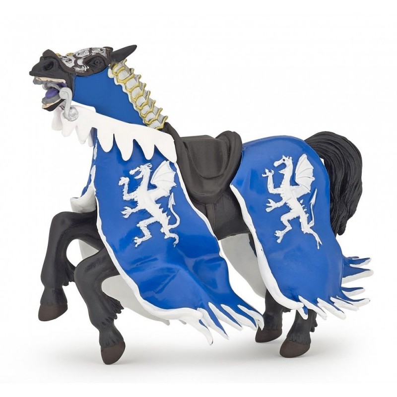 Cheval du roi au dragon bleu - Le monde médiéval et fantastique