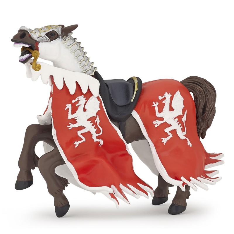 Cheval du roi au dragon rouge - Le monde médiéval et fantastique