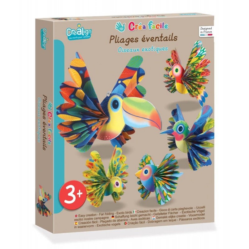 Pliage éventail - Oiseaux exotiques Pliage éventail - Oiseaux exotiques