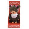 Monchhichi standard - Fille avec bavoir blanc
