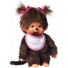 Monchhichi standard - Fille avec bavoir blanc