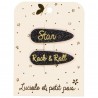 Barrettes messages - Star/Rock & Roll (paire)