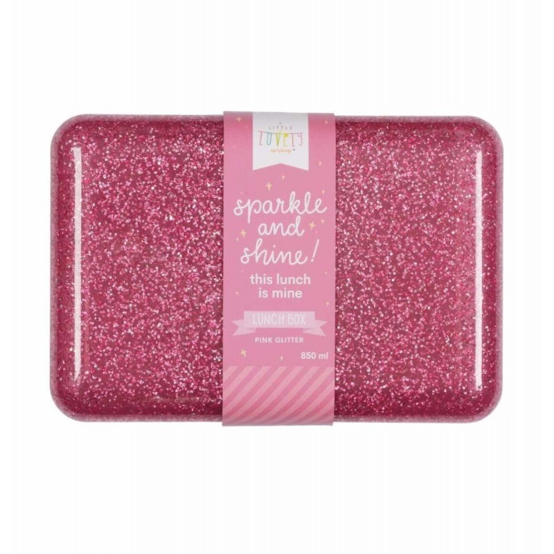 Boîte à tartines rose transparent pailleté