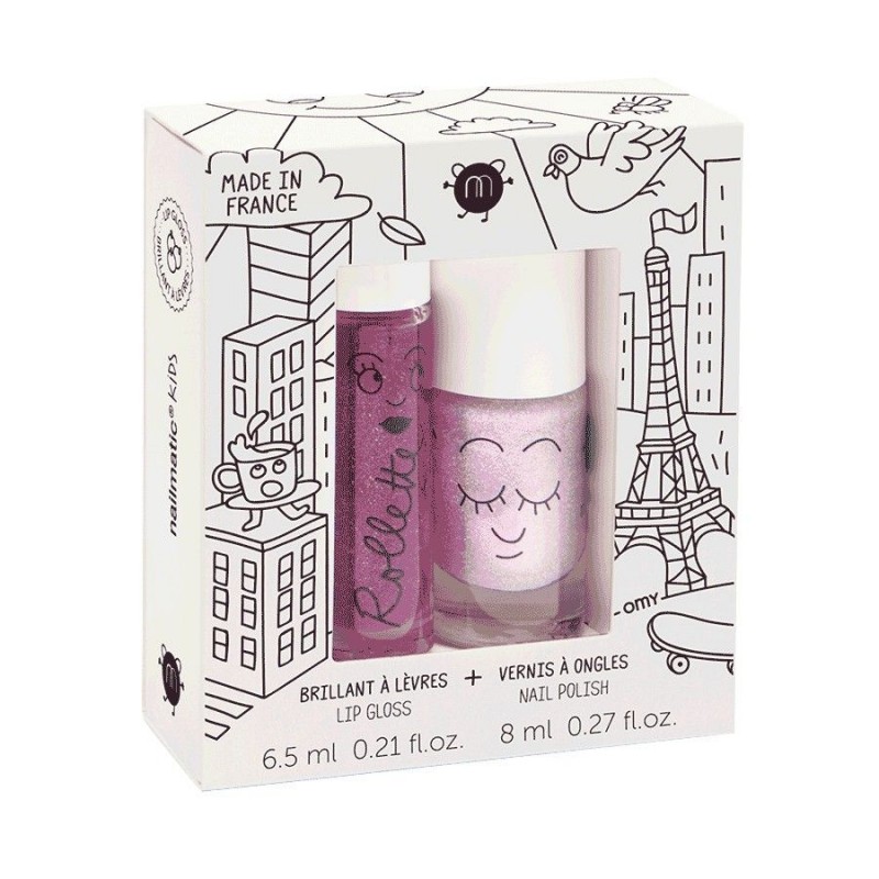 Coffret duo Lovelycity - Brillant à lèvres Mûre et vernis Elliot