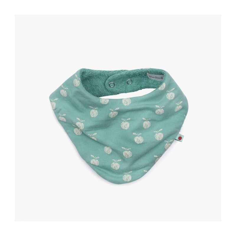 Bavoir bandana vert - Pomme des bois Bavoir bandana vert - Pomme des bois