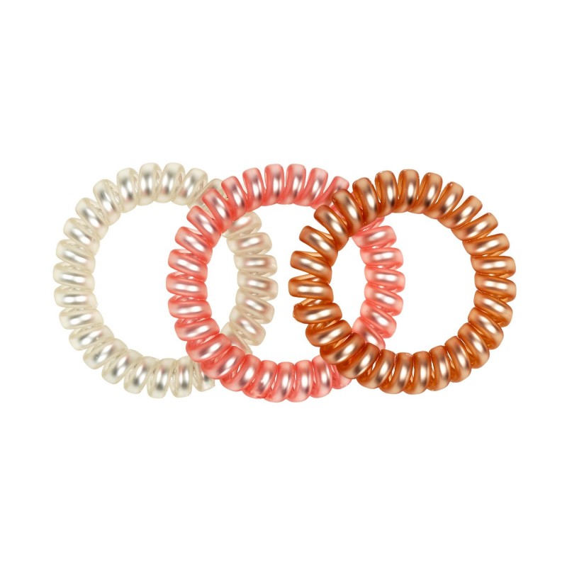 Elastiques à spirales Beatricia, blanc-rose-cuivre