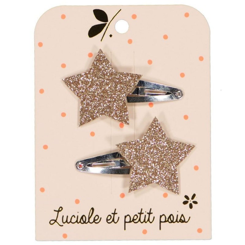 Barrettes étoiles - Glitter or (paire)