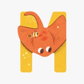 Lettre raie M (jaune)