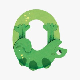 Lettre caméléon O (vert)