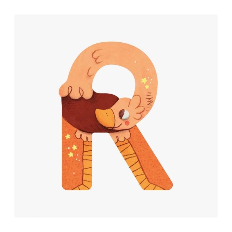 Lettre autruche R (orange)