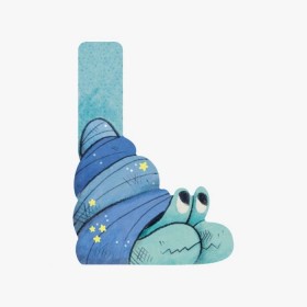 Lettre escargot L (bleu)