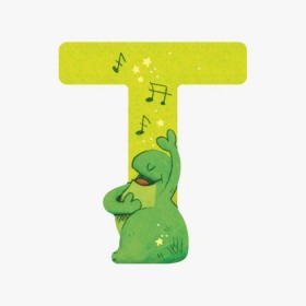 Lettre grenouille T (vert)