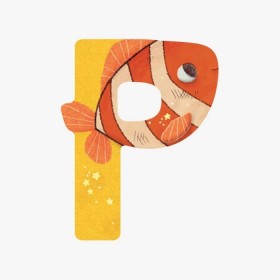 Lettre poisson clown P