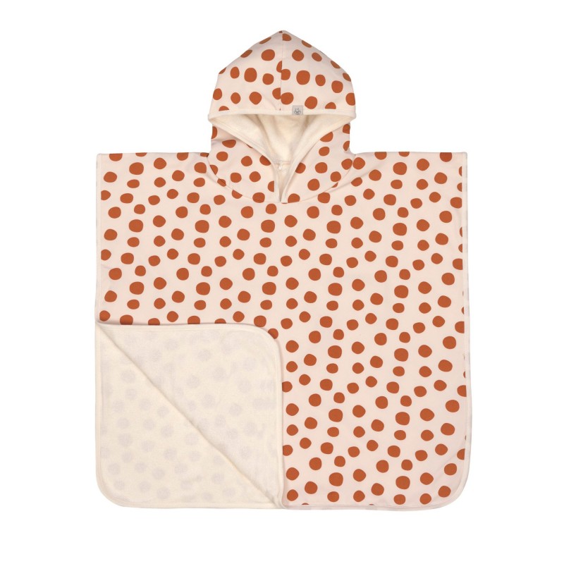 Poncho de plage et cape de bain - Pois rose poudré