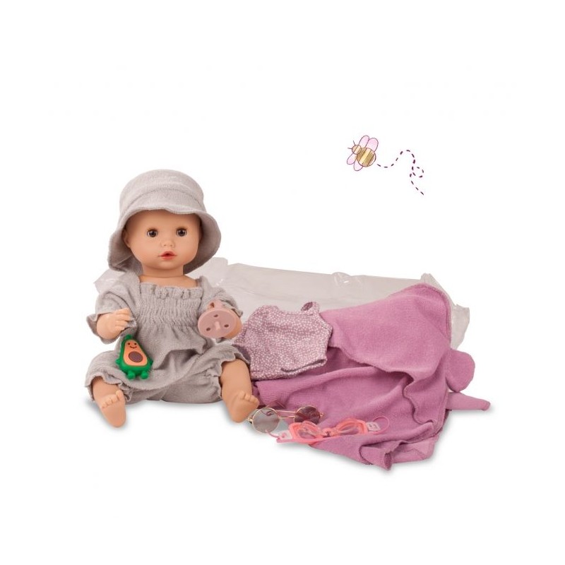 Sleepy Aquini Girl Avocado - Poupon de bain avec baignoire souple et accessoires