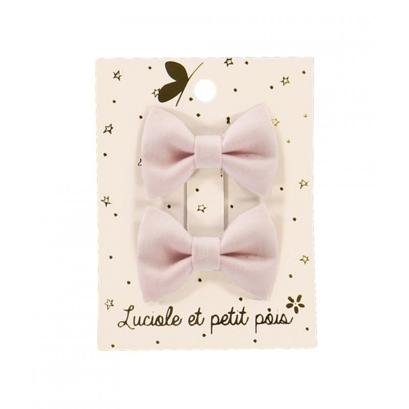 Barrettes mini papillon - Vieux rose (paire) Barrettes mini papillon - Vieux rose (paire)