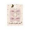 Barrettes mini papillon - Vieux rose (paire)