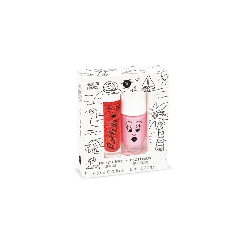 Coffret duo Holidays - Rollette fraise + vernis cookie