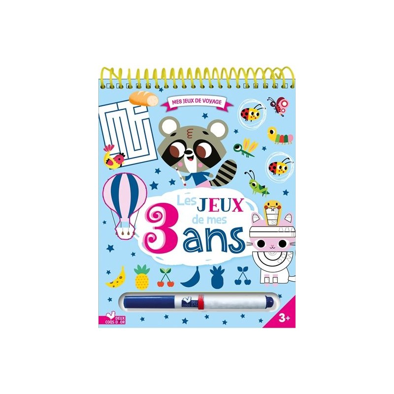 Les jeux de mes 3 ans - bloc avec feutre effaçable