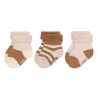 Chaussettes en tissu éponge GOTS - Rose poudré/caramel T 15-18 (Lot de 3)