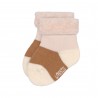 Chaussettes en tissu éponge GOTS - Rose poudré/caramel T 15-18 (Lot de 3)