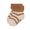 Chaussettes en tissu éponge GOTS - Rose poudré/caramel T 15-18 (Lot de 3)