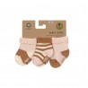 Chaussettes en tissu éponge GOTS - Rose poudré/caramel T 15-18 (Lot de 3)