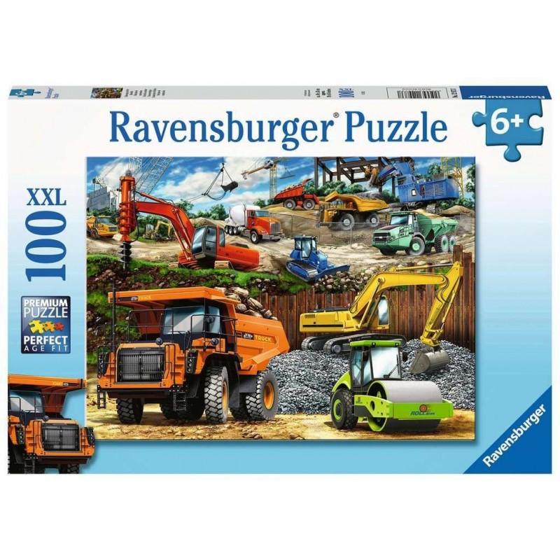 Puzzle 100 pièces XXL - Véhicules de construction