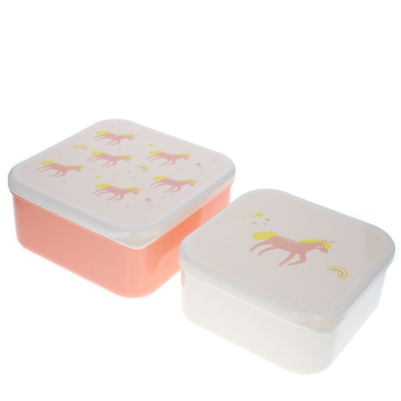 Lot de 2 boîtes à lunch licornes Lot de 2 boîtes à lunch licornes