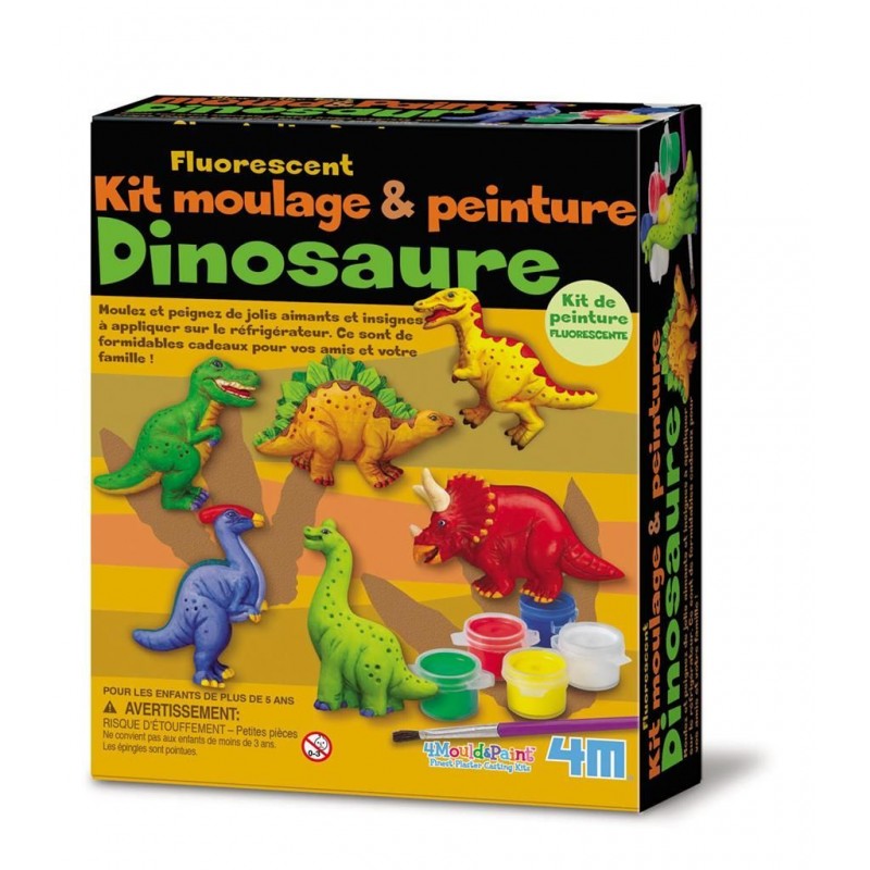 4M Kit de moulage et peinture - Dinosaures fluorescent