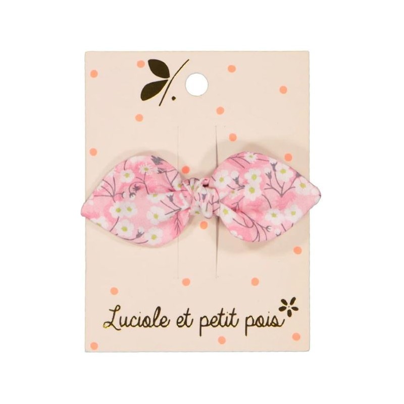 Barrette mini noeud lapin - Liberty Mitsi Orchidée